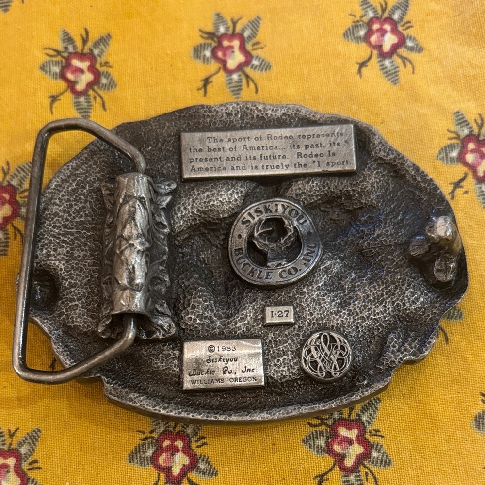 Silver Rodeo Belt Buckle - Picture 2 of 2